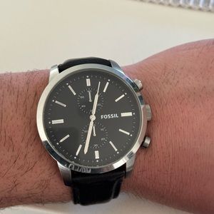 Fossil townsman  black watch FS4866 leather watch